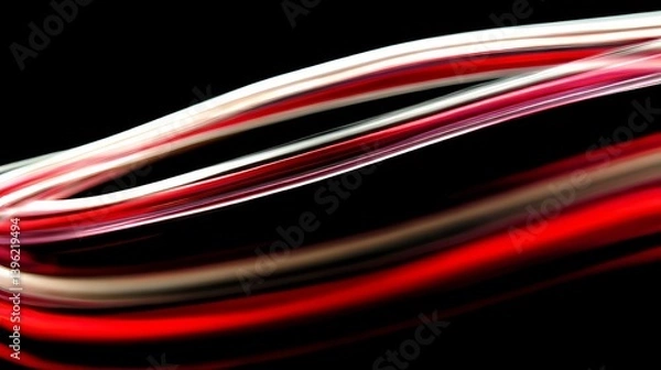 Obraz Dynamic strands of color intertwine against the void, a dance of light and shadow in fluid motion, creating an abstract symphony.