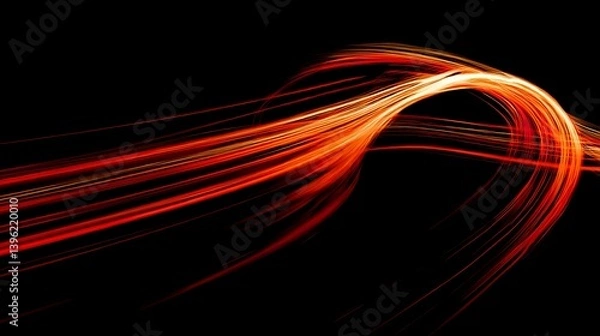 Fototapeta Abstract fiery streaks dance against a dark canvas, creating a dynamic and energetic composition of light and color.