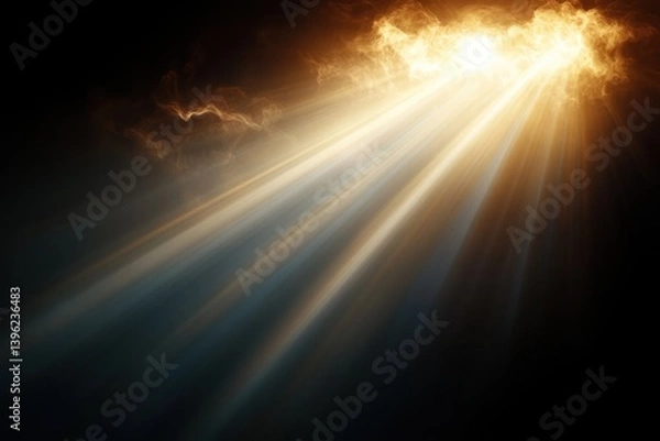 Obraz sunbeam beam sunlight bright energy gold flare glow shine burst abstract light effect