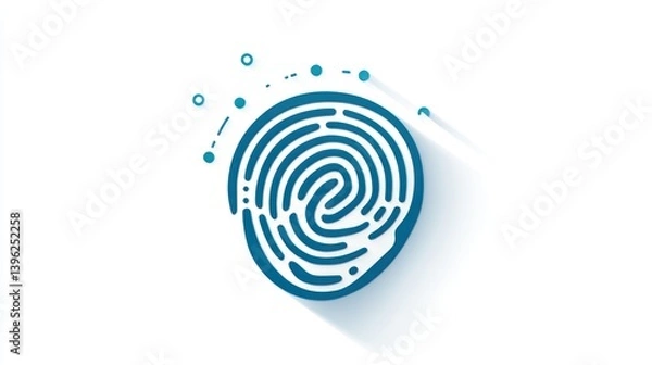 Fototapeta Fingerprint Icon with Modern Design Elements for Security and Identification Concepts