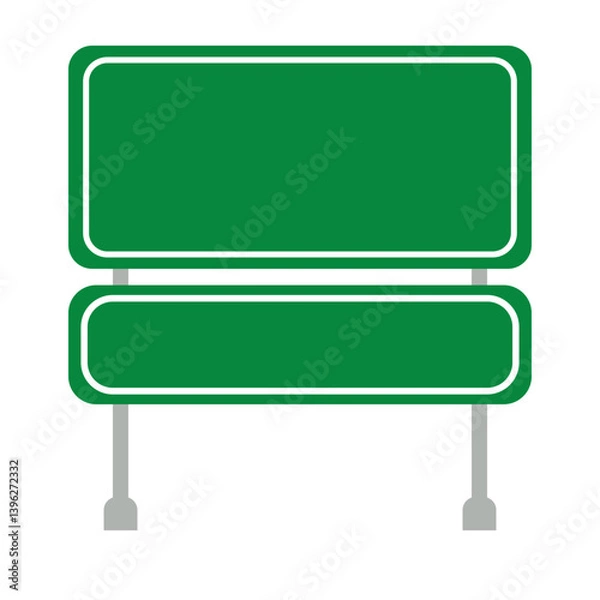 Fototapeta Green Road Sign Board Icon, Simple Icon Vector Design, best used for presentation, application, web and banner	