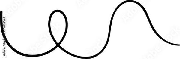 Obraz Double loop abstract line with sharp directional change