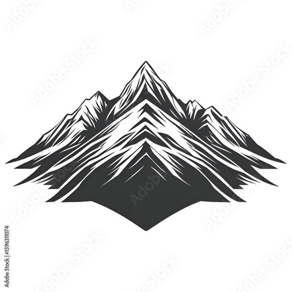 Fototapeta Majestic Snow-Capped Mountains Rising Against a Clear Blue Sky in a Vast, Untamed Wilderness Landscape