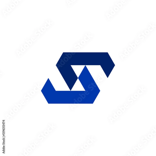 Fototapeta Interlocking Geometric S-cone