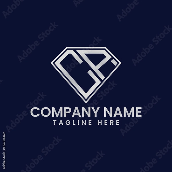 Fototapeta Simple Letter Logo in Diamond Frame