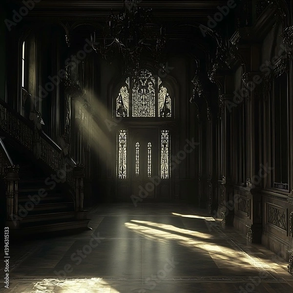 Fototapeta Grand Hallway Sunlight Beams of excellence in splendor beyond compare with grace in style.