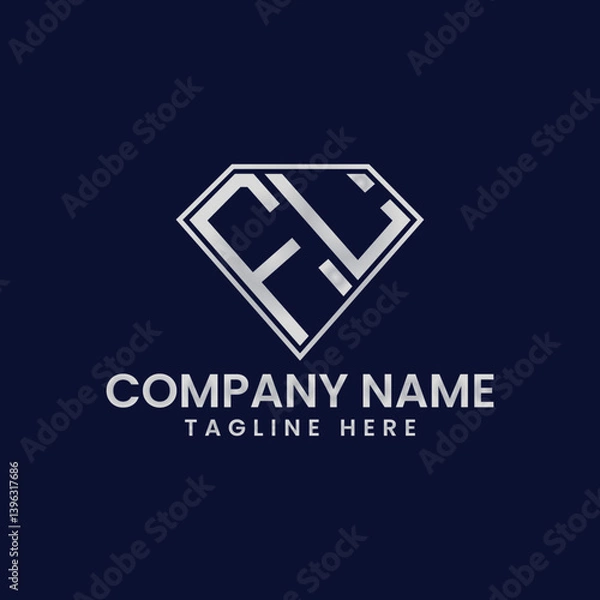 Fototapeta Simple Letter Logo in Diamond Frame