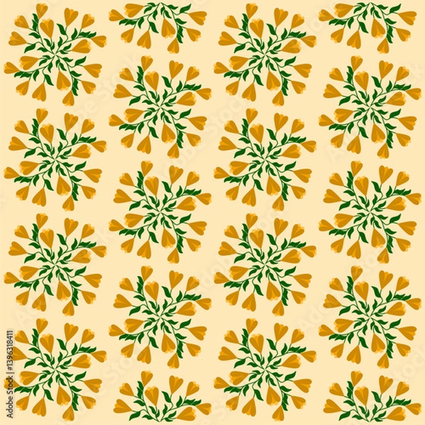 Fototapeta seamless pattern with orange flowers