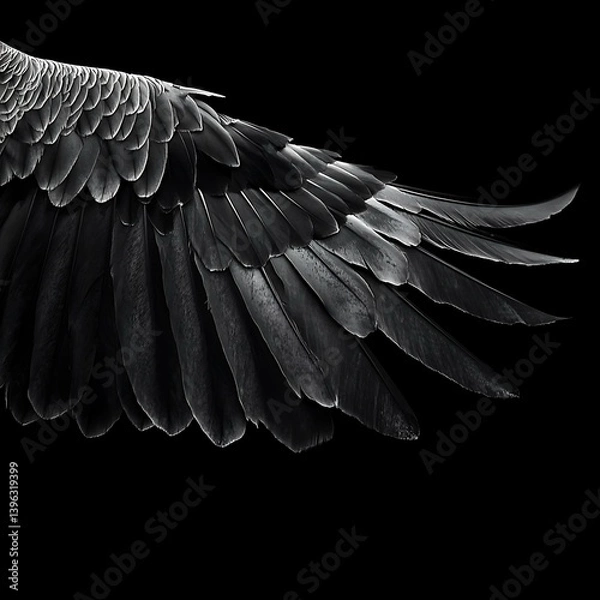 Fototapeta Raven's Wing Dark Feather Detail of excellence in splendor beyond compare with grace in style