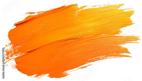 Obraz Painting brush strokes. Orange brush stroke on transparent background. Brush effect, wall painting. Brushes.