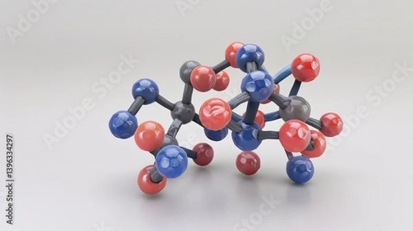 Obraz Unlock the Microscopic Mystery: The Abstract Virus Molecular Structure Model Shocks! The picture focuses on the mysterious virus molecular structure. Complex and orderly lines and shapes are intertwin