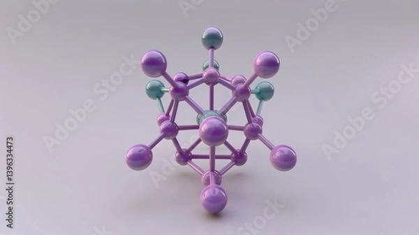 Obraz Unlock the Microscopic Mystery: The Abstract Virus Molecular Structure Model Shocks! The picture focuses on the mysterious virus molecular structure. Complex and orderly lines and shapes are intertwin