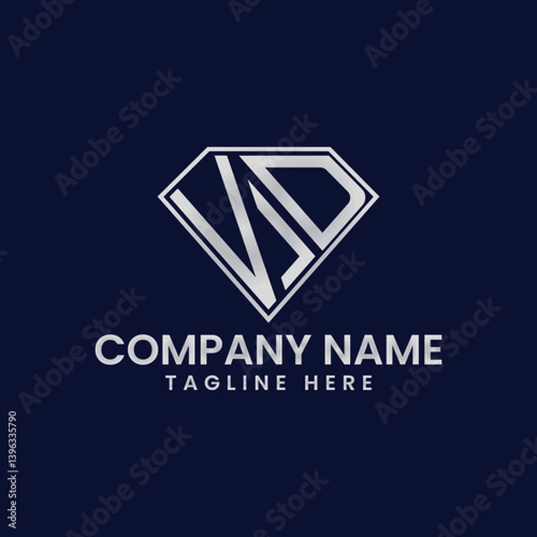 Fototapeta Simple Letter Logo in Diamond Frame