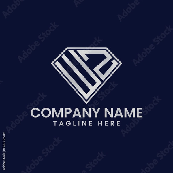 Fototapeta Simple Letter Logo in Diamond Frame