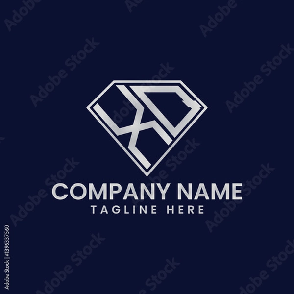 Fototapeta Simple Letter Logo in Diamond Frame