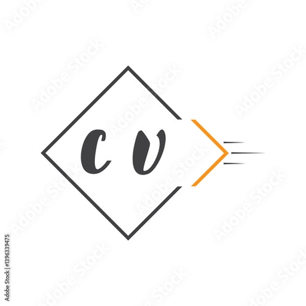 Fototapeta initial monogram logo with square style design.