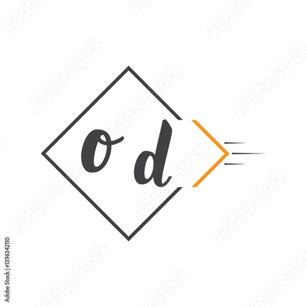 Fototapeta initial monogram logo with square style design.