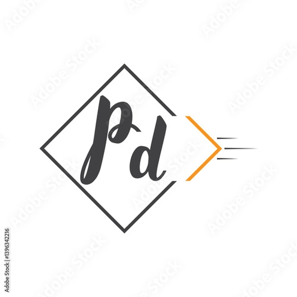 Fototapeta initial monogram logo with square style design.