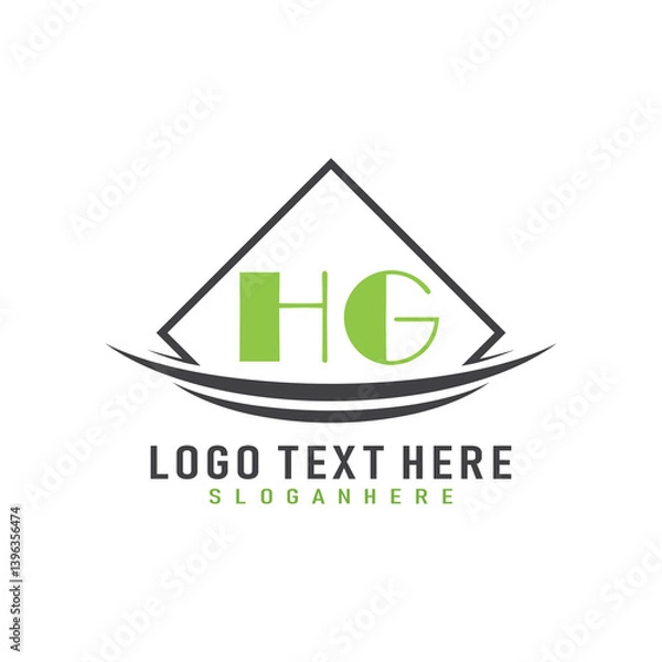 Fototapeta initial monogram logo with square style design.
