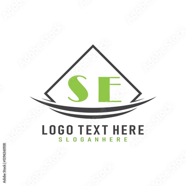 Fototapeta initial monogram logo with square style design.