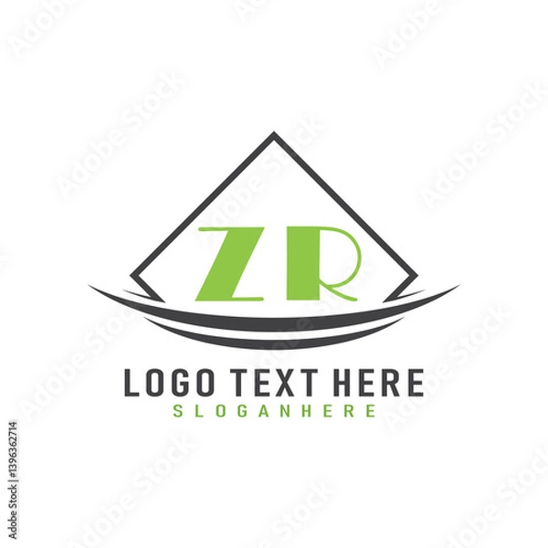 Fototapeta initial monogram logo with square style design.