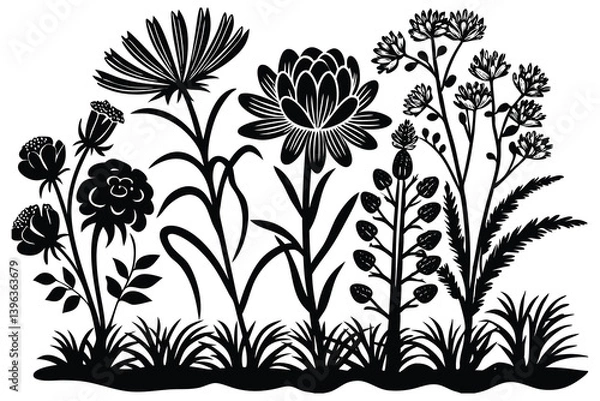 Obraz Ornate vector floral pattern with vintage flower and leaf elements