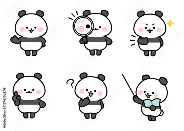 Fototapeta Panda Illustration Set Explaining and Introducing
