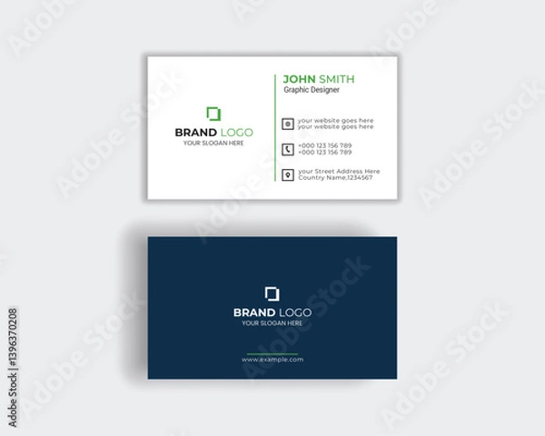 Fototapeta Business card design template, Clean professional business card template,  business card, visiting card template.