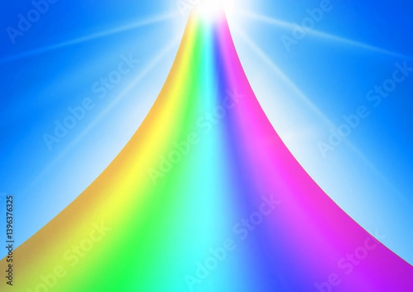 Obraz 太陽に架かる抽象的な虹の3dイラスト