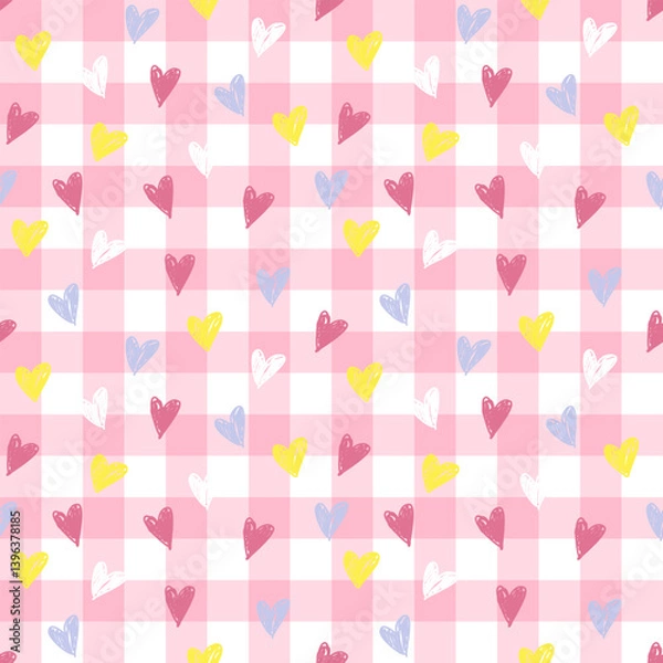 Fototapeta seamless pattern with hearts