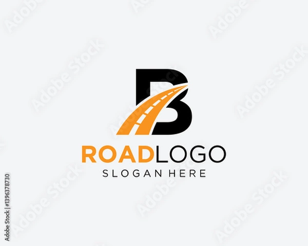 Obraz B letter road logo