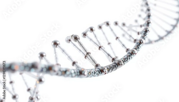 Fototapeta Three Dimensional Model Of A Dna Double Helix On A White Background
