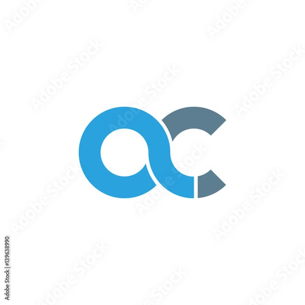 Fototapeta Initial letter ac modern linked circle round lowercase logo blue gray