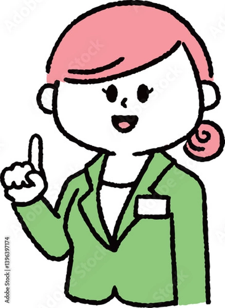 Fototapeta 指差しをしているスーツの女性