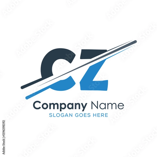 Fototapeta initial monogram logo with letter style design