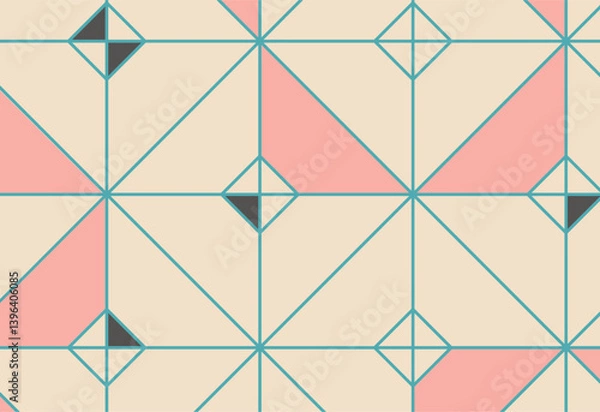 Obraz Seamless geometric pattern with triangles. Vector illustration in retro style.