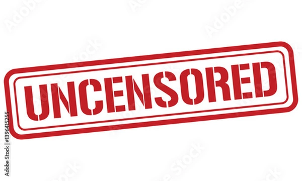 Obraz uncensored red stamp text vector, rubber stamp