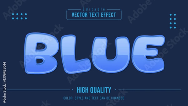 Obraz Glossy Blue Editable Text Effect Design