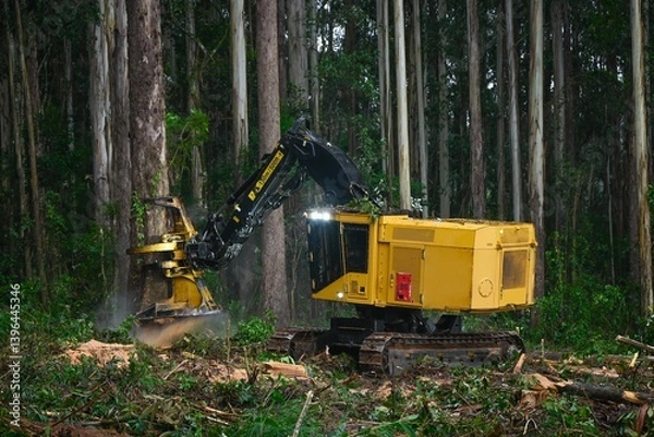 Fototapeta Forestry Machine Logging Equipment Timber Harvesting