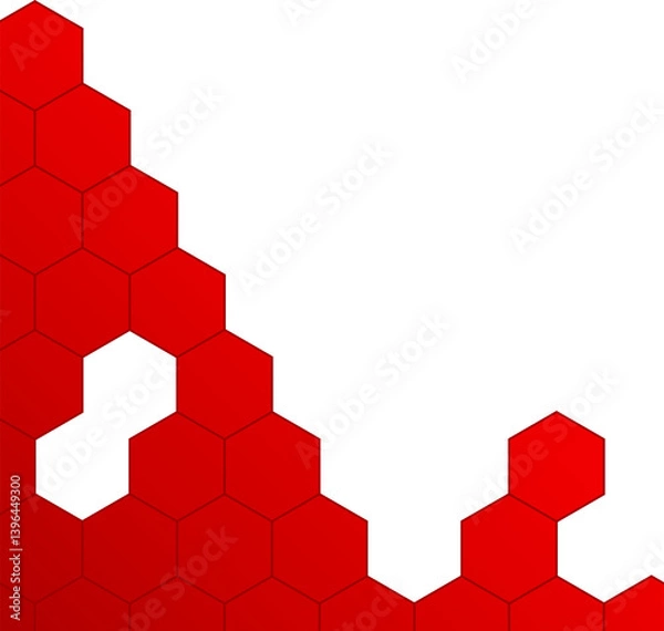 Fototapeta Red Gradient Geometric Hexagonal Corner
