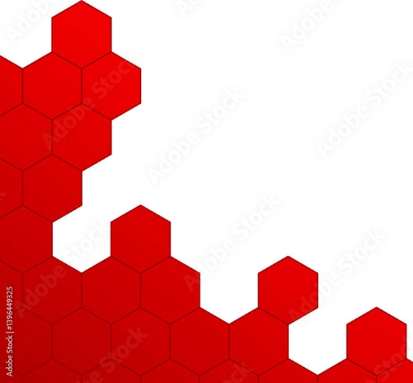 Fototapeta Red Gradient Geometric Hexagonal Corner