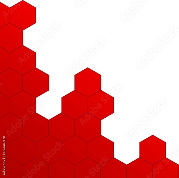 Fototapeta Red Gradient Geometric Hexagonal Corner