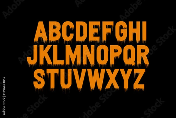 Fototapeta OrangeDrip Gothic Dripping Font Vector