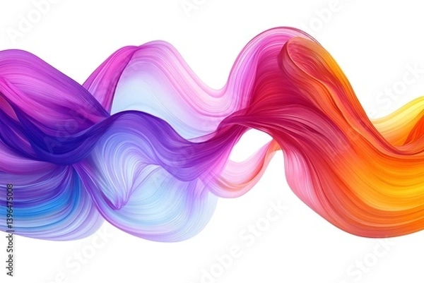 Fototapeta Colorful abstract background with vibrant waves on a white background