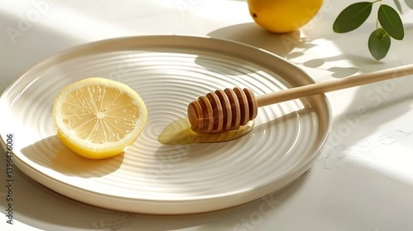 Fototapeta Honey and Lemon A Refreshing and Healthy Combination