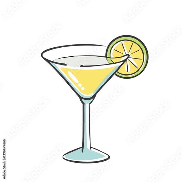 Fototapeta lemon drop martini icon, lemon drop martini vector illustration-simple illustration of lemon drop martini, perfect for lemon drop martini logos and icons