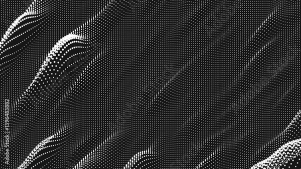 Obraz Point wave diagonal texture. Abstract dot background. Technological cyberspace background.