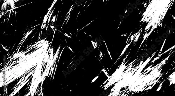 Obraz Dynamic Grunge Brush Stroke Texture, High-Contrast Abstract Black and White Design