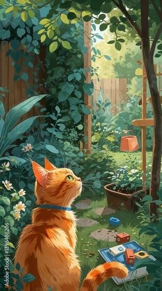 Obraz cat in the garden