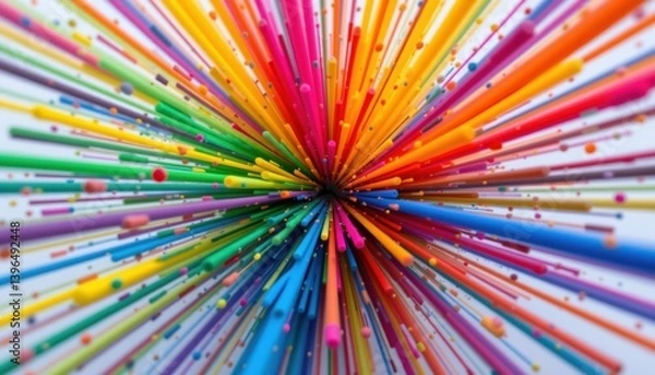 Fototapeta Color Burst An explosion of colors swirling outwards from a central point, creating a dynamic and energetic visual experience.